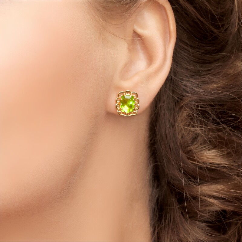 Burmesischer Peridot-Silberohrringe