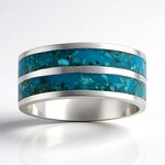 Anello in argento con Turchese Kingman Mohave Blu (Jones Lee)