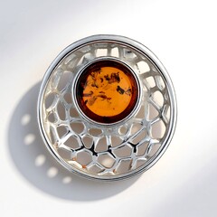 Ciondolo in argento con Ambra Baltica Cognac (dagen)