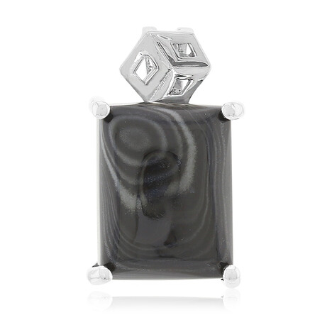 Psilomelan-Silberanhänger