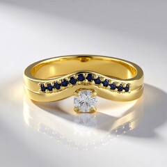 Anello in oro con Zaffiro Bianco
