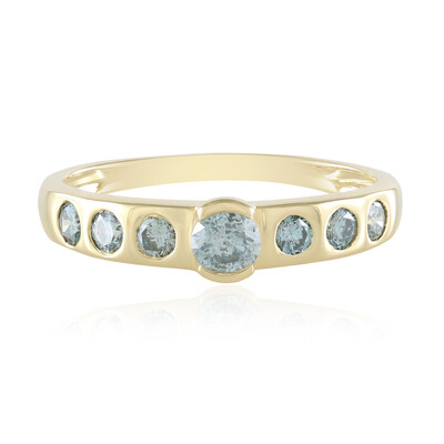 Anillo en oro con Diamante azul cielo I2