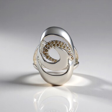 Anello in argento con Diamante Champagne I3 (de Melo Essence)