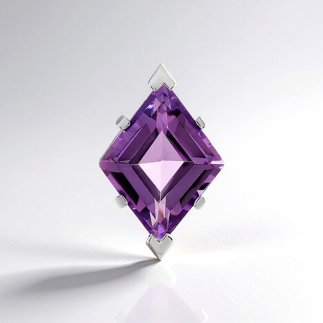 Ciondolo in argento con Ametista Rose de France (MONOSONO COLLECTION)