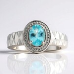Anello in argento con Apatite Blu (Pallanova)