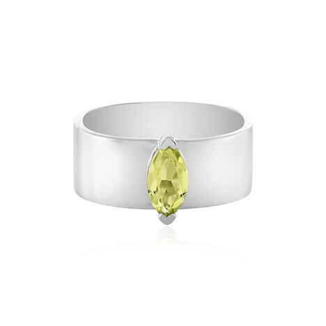 Lemon Quartz Silver Ring
