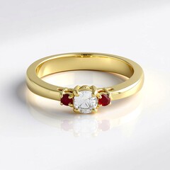 Anello in oro con Zaffiro Bianco (Adela Gold)