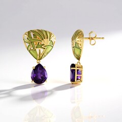 Orecchini in argento con Ametista (Adela Silber)