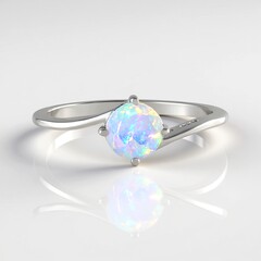 Anello in argento con Opale di Welo