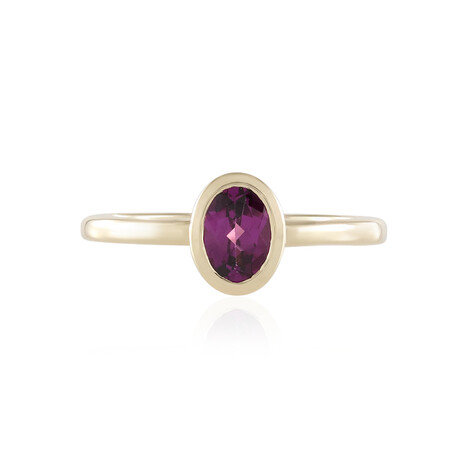 Bague en or et Grenat magenta