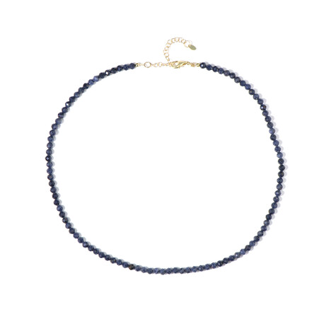 Zilveren halsketting met Blauwe Ceylon saffieren