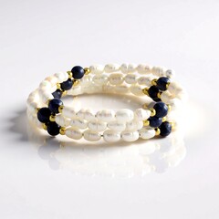 Bracciale in acciaio con Ematite Dorata (Riya)