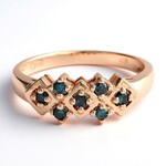 Anello da uomo placcato in oro con Diamante Fancy
