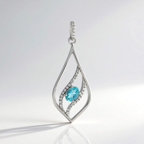 Ciondolo in argento con Apatite Blu