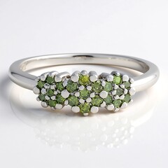 Anello placcato in platino con Diamante Fancy
