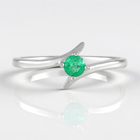 Bague en argent et Emeraude de Colombie
