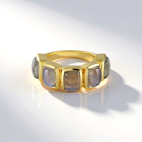 Anello in argento con Labradorite Blu Maniry (KM by Juwelo)
