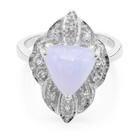 Blauer Band-Achat-Silberring