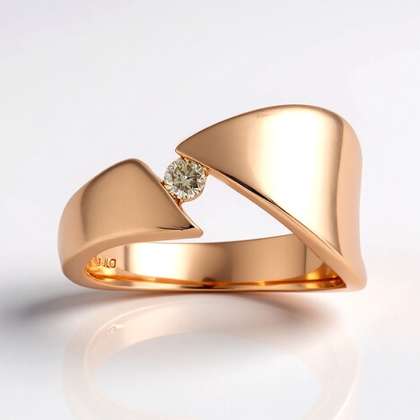 Anello in argento con Diamante Rose de France SI1 di Argyle (Annette)