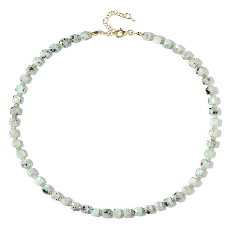 Kiwi-Jaspis-Silberhalskette