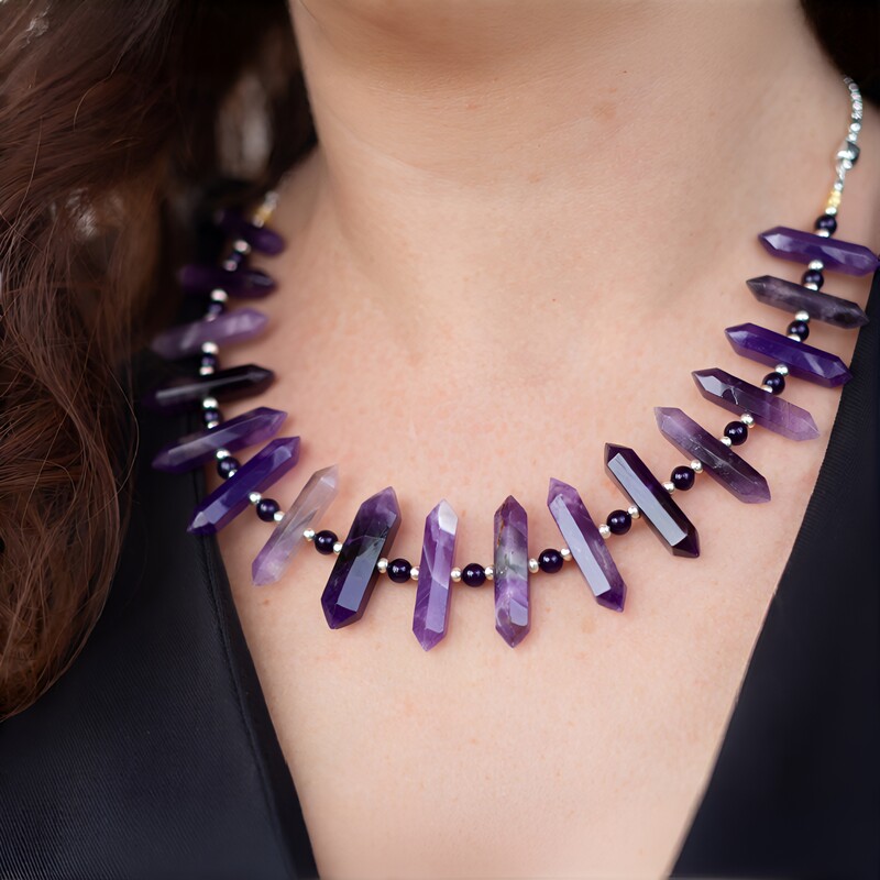 Amethyst-Silberhalskette