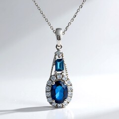 Collana in oro con Zaffiro Ceylon Blu
