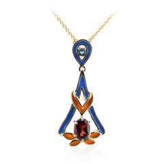 Collana in argento con Granato Mozambico