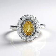 Anello in argento con Berillo Giallo