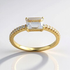 Anello in argento con Topazio Bianco