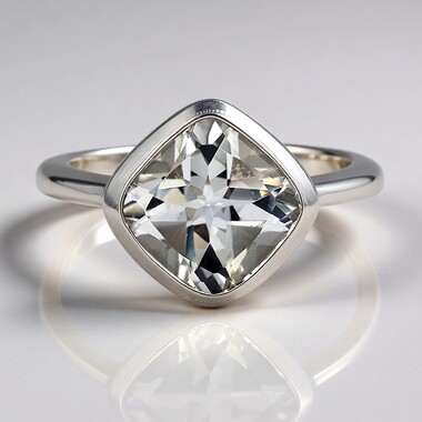Anello in argento con Topazio Bianco (MONOSONO COLLECTION)