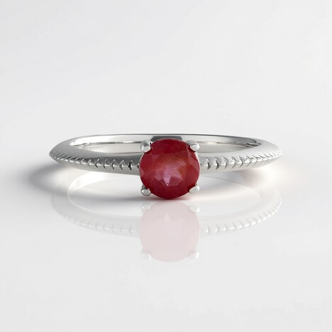 Bague en argent et Rubis de Madagascar