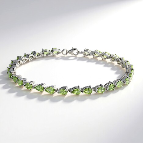 Bracciale placcato in platino con Zaffiro del Mozambico