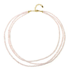 Collar en plata con Cuarzo rosa (Riya)