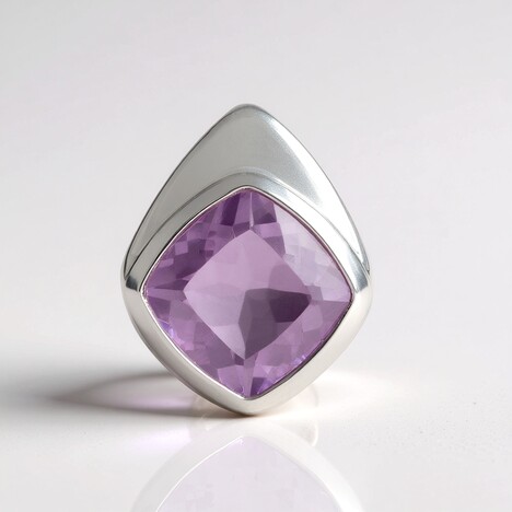 Ciondolo in argento con Ametista Rose de France (MONOSONO COLLECTION)