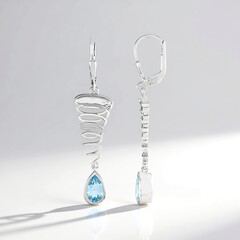 Orecchini in argento con Topazio Blu Cielo