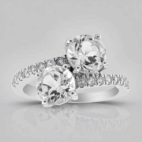 Anello in argento con Topazio Bianco