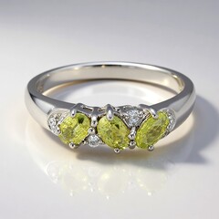 Anello placcato in platino con Tormalina Cuprian