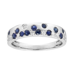 Gouden ring met Blauwe Ceylon saffieren