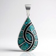 Ciondolo in argento con Turchese Mohave Blu Rame Kingman (Jones Lee)