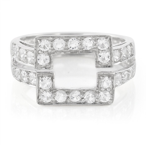 Weißer Topas-Silberring