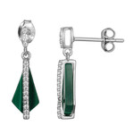 Orecchini in argento con Malachite