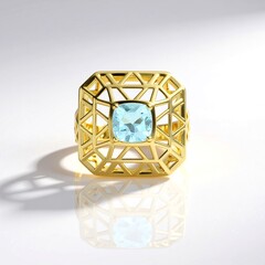 Anello in argento con Topazio Blu Cielo