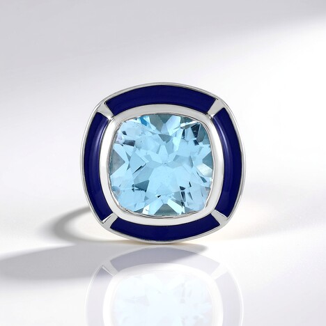 Ciondolo in argento con Topazio Blu Svizzero