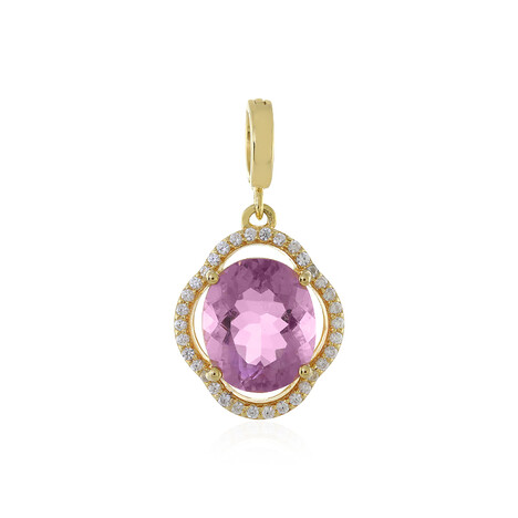 Mexikanischer Pinkfarbener Fluorit-Silberanhänger