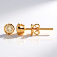 Gouden oorbellen met SI1 Argyle Rose De France Diamanten (Annette)