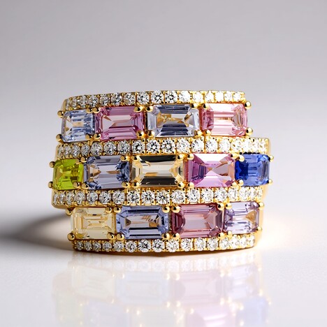 Anello in oro con Zaffiro Fancy (CIRARI)