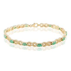 Zilveren armband met Braziliaanse smaragden