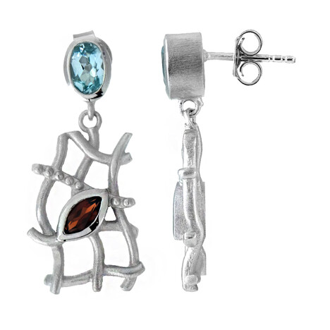 Orecchini in argento con Topazio Blu Cielo