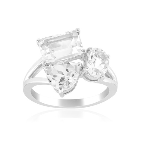 Weißer Topas-Silberring