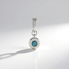 Ciondolo in argento con Diamante Blu I2